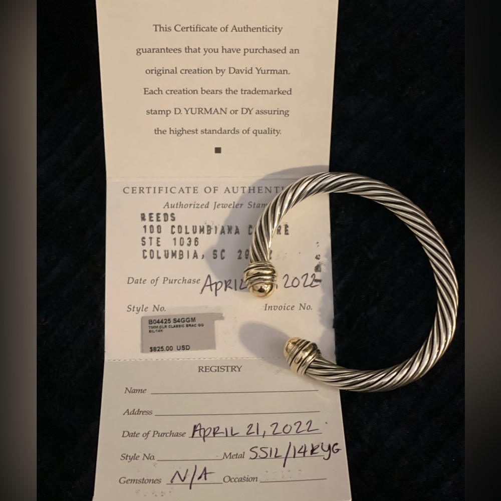 David Yurman 7mm bracelet